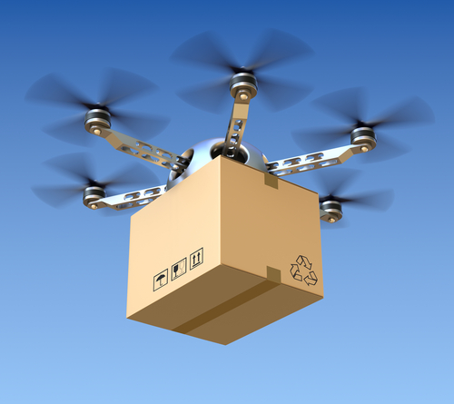 drone delivering parcel